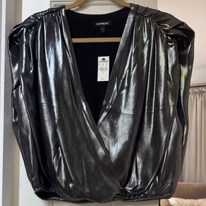 Express Shiny Metallic Top
